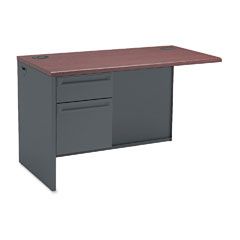 HON 38000 Series Flush Return, Left, 48w x 24d x 29-1/2h, Charcoal/Mahogany HON38216LNS