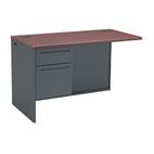 HON 38000 Series Flush Return, Left, 48w x 24d x 29-1/2h, Charcoal/Mahogany HON38216LNS