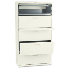 HON 500 Series Five-Drawer Lateral File, 36w x67h x19-1/4d, Putty HON585LL
