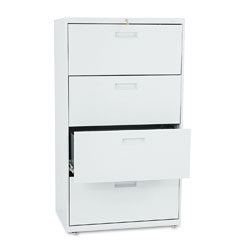 HON 500 Series Four-Drawer Lateral File, 30w x53-1/4h x19-1/4d, Light Gray HON574LQ