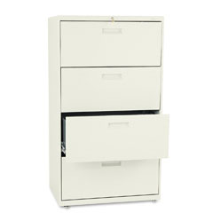 HON 500 Series Four-Drawer Lateral File, 30w x53-1/4h x19-1/4d, Putty HON574LL