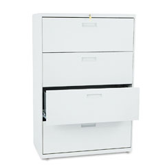 HON 500 Series Four-Drawer Lateral File, 36w x53-1/4h x19-1/4d, Light Gray HON584LQ