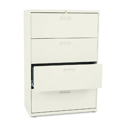 HON 500 Series Four-Drawer Lateral File, 36w x53-1/4h x19-1/4d, Putty HON584LL