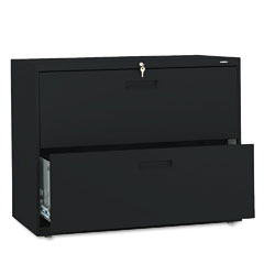 HON 500 Series Two-Drawer Lateral File, 36w x28-3/8h x19-1/4d, Black HON582LP