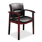 HON 5000 Series Park Avenue Guest Chair, Black Vinyl/Mahogany Finish HON5003NEE11