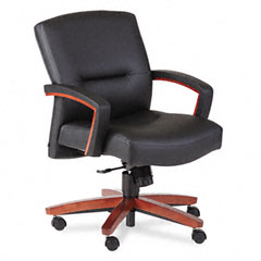 HON 5000 Series Park Avenue Managerial Mid-Back Chair, Henna Cherry/Black Vinyl HON5002JEE11