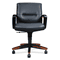 HON 5000 Series Park Avenue Managerial Mid-Back Chair, Mahogany/Black Leather HON5002NSS11