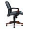 HON 5000 Series Park Avenue Managerial Mid-Back Chair, Mahogany/Black Leather HON5002NSS11