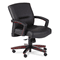 HON 5000 Series Park Avenue Managerial Mid-Back Chair, Mahogany/Black Leather HON5002NSS11