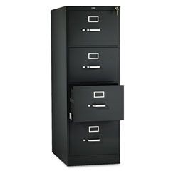 HON 510 Series Four-Drawer Full-Suspension File, Legal, 52h x25d, Black HON514CPP