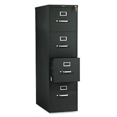 HON 510 Series Four-Drawer, Full-Suspension File, Letter, 52h x25d, Black HON514PP