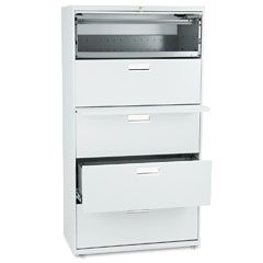 HON 600 Series Five-Drawer Lateral File,36w x19-1/4d, Light Gray HON685LQ