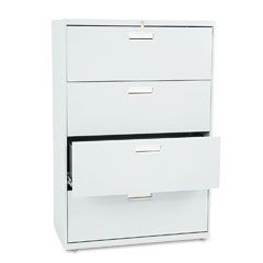 HON 600 Series Four-Drawer Lateral File, 36w x19-1/4d, Light Gray HON684LQ