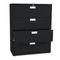 HON 600 Series Four-Drawer Lateral File, 42w x19-1/4d, Black HON694LP