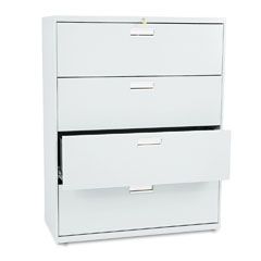 HON 600 Series Four-Drawer Lateral File, 42w x19-1/4d, Light Gray HON694LQ