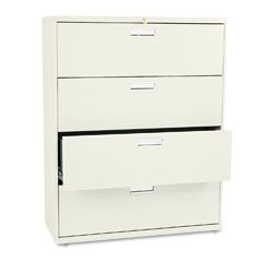 HON 600 Series Four-Drawer Lateral File, 42w x19-1/4d, Putty HON694LL