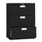 HON 600 Series Three-Drawer Lateral File, 30w x19-1/4d, Black HON673LP