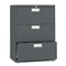 HON 600 Series Three-Drawer Lateral File, 30w x19-1/4d, Charcoal HON673LS