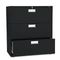 HON 600 Series Three-Drawer Lateral File, 36w x19-1/4d, Black HON683LP