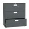 HON 600 Series Three-Drawer Lateral File, 36w x19-1/4d, Charcoal HON683LS