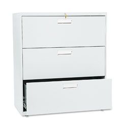 HON 600 Series Three-Drawer Lateral File, 36w x19-1/4d, Light Gray HON683LQ