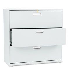 HON 600 Series Three-Drawer Lateral File, 42w x19-1/4d, Light Gray HON693LQ