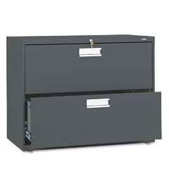 HON 600 Series Two-Drawer Lateral File, 36w x19-1/4d, Charcoal HON682LS