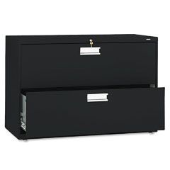 HON 600 Series Two-Drawer Lateral File, 42w x19-1/4d, Black HON692LP