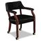 HON 6550 Series Guest Arm Chair with Casters, Mahogany/Black Vinyl Upholstery HON6552NEJ10