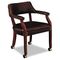 HON 6550 Series Guest Arm Chair with Casters, Mahongany/Oxblood Vinyl Upholstery HON6552NEJ65
