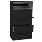 HON 700 Series Five-Drawer Lateral File w/Roll-Out & Posting Shelf, 36w, Black HON785LP