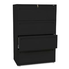 HON 700 Series Four-Drawer Lateral File, 36w x 19-1/4d, Black HON784LP