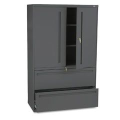 HON 700 Series Lateral File w/Storage Cabinet, 42w x 19-1/4d, Charcoal HON795LSS