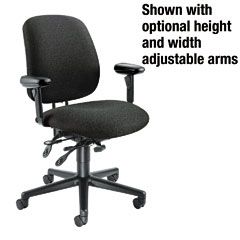 HON 7700 Series Asynchronous Swivel/Tilt Task chair, Seat Glide, Black HON7708AB10T