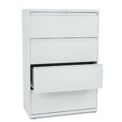 HON 800 Series Four-Drawer Lateral File, 36w x 19-1/4d x 53-1/4h, Light Gray HON884LQ