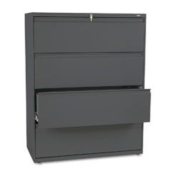 HON 800 Series Four-Drawer Lateral File, 42w x 19-1/4d x 53-1/4h, Charcoal HON894LS