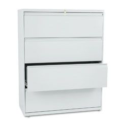 HON 800 Series Four-Drawer Lateral File, 42w x 19-1/4d x 53-1/4h, Light Gray HON894LQ