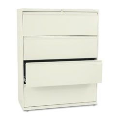 HON 800 Series Four-Drawer Lateral File, 42w x 19-1/4d x 53-1/4h, Putty HON894LL