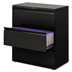 HON 800 Series Three-Drawer Lateral File, 36w x 19-1/4d x 40-7/8h, Black HON883LP