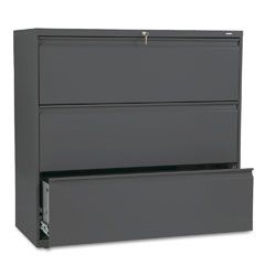 HON 800 Series Three-Drawer Lateral File, 42w x 19-1/4d x 40-7/8h, Charcoal HON893LS