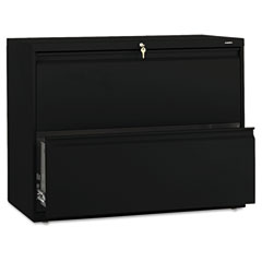HON 800 Series Two-Drawer Lateral File, 36w x 19-1/4d x 28-3/8h, Black HON882LP
