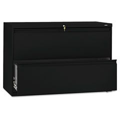 HON 800 Series Two-Drawer Lateral File, 42w x 19-1/4d x 28-3/8h, Black HON892LP