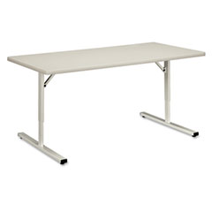 HON Adjustable Height Training Table, Rectangular, 60w x 30d x 32-1/2h, Light Gray HONED3060NQQQ