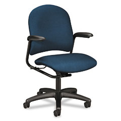 HON Alaris 4220 Series Mid-Back Swivel/Tilt Task Chair, Blue Upholstery HON4221BK85T