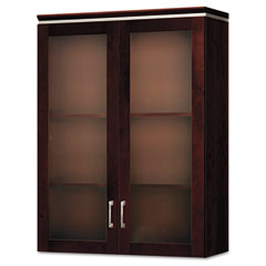 HON Announce Series Bookcase Hutch, Glass Doors, 36w x 14-3/4d x 48h, Mahogany HONVN614GK15NN