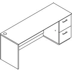 HON Announce Series Right Pedestal Credenza, 72w x 24d x 29-1/2h, Mahogany HONVN271RK1S5NN