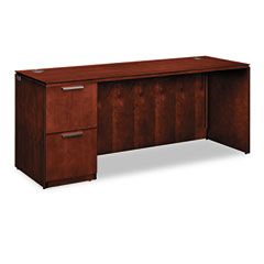 HON Arrive Single Pedestal Credenza, Left, 72w x 24d x 29-1/2h, Henna Cherry HONVW271LC1Z9JJ