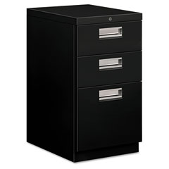 HON Brigade Mobile Box/Box/File Pedestal, Recessed Pulls, 19-7/8" Deep, Black HON33720CP
