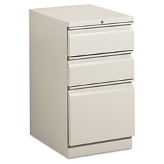 HON Efficiencies Mobile Pedestal File w/One File/Two Box Drwrs, 19-7/8d, Lt GY HON33720RQ