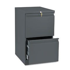 HON Efficiencies Mobile Pedestal File w/Two File Drawers, 19-7/8d, Charcoal HON33820RS